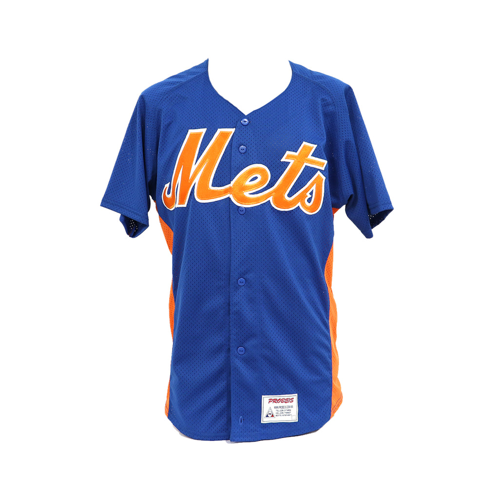 Camisola Beisbol Softbol Mets Azul Rey Naranja